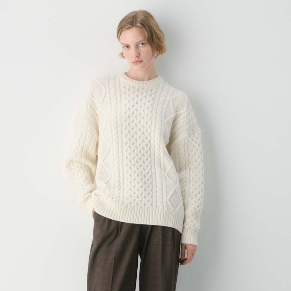 Sunday Best Aritzia Heritage Knit Merino Wool Crew Sweater